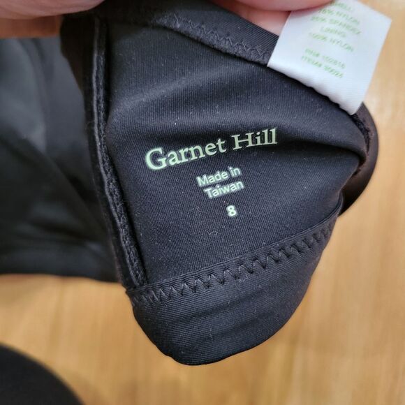 Garnet Hill Black Halter Bikini Top Size 8 Swim NWT - Picture 5 of 6